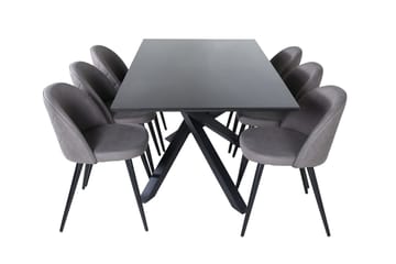 Piazza Matbord 190 cm med 6 Velvet Stitches Matstol - Möbler - Bord & matgrupper - Matgrupper