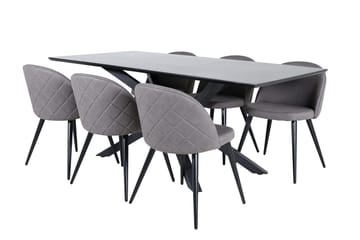 Piazza Matbord 190 cm med 6 Velvet Stitches Matstol - Möbler - Bord & matgrupper - Matgrupper