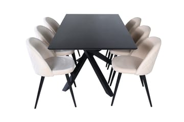 Piazza Matbord 190 cm med 6 Velvet Stitches Matstol - Möbler - Bord & matgrupper - Matgrupper