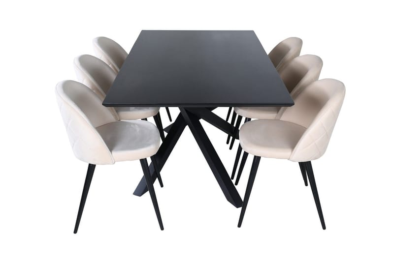Piazza Matbord 190 cm med 6 Velvet Stitches Matstol - Möbler - Bord & matgrupper - Matgrupper