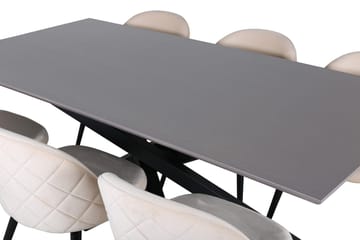 Piazza Matbord 190 cm med 6 Velvet Stitches Matstol - Möbler - Bord & matgrupper - Matgrupper