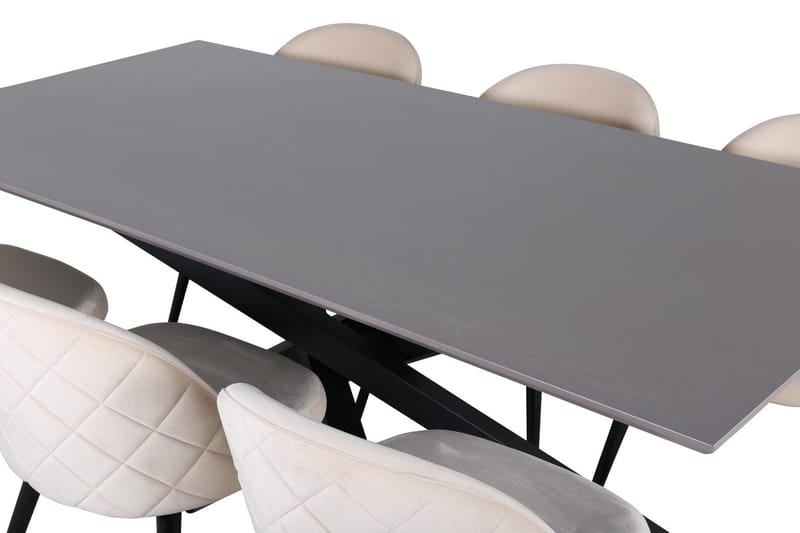 Piazza Matbord 190 cm med 6 Velvet Stitches Matstol - Möbler - Bord & matgrupper - Matgrupper