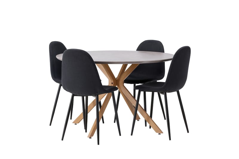 Piazza Matgrupp + 4 stolar Rektangulär - Grå - Möbler - Bord & matgrupper - Matgrupper