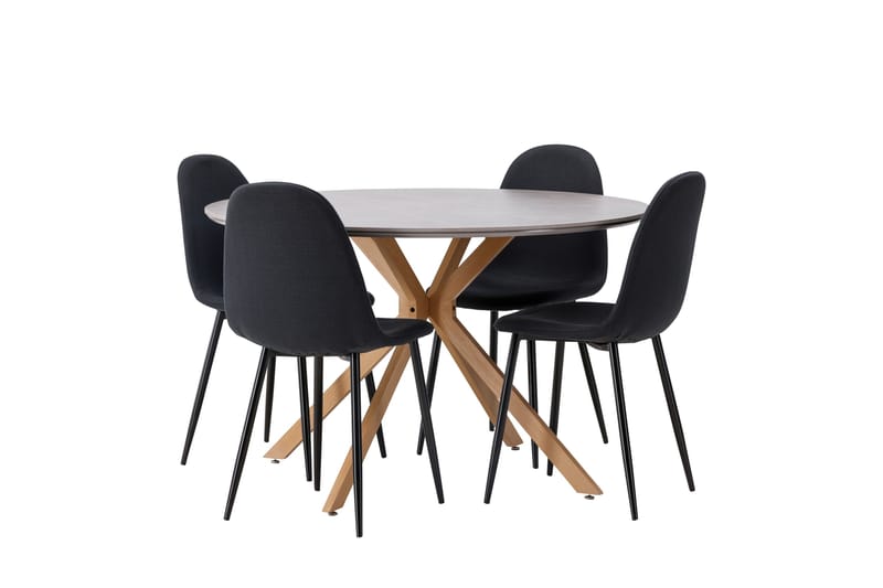 Piazza Matgrupp + 4 stolar Rektangulär - Grå - Möbler - Bord & matgrupper - Matgrupper