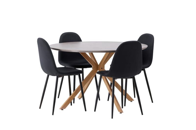 Piazza Matgrupp + 4 stolar Rektangulär - Grå - Möbler - Bord & matgrupper - Matgrupper