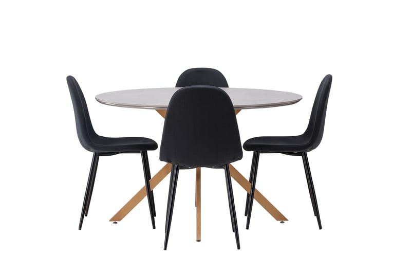 Piazza Matgrupp + 4 stolar Rektangulär - Grå - Möbler - Bord & matgrupper - Matgrupper