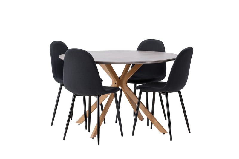 Piazza Matgrupp + 4 stolar Rektangulär - Grå - Möbler - Bord & matgrupper - Matgrupper