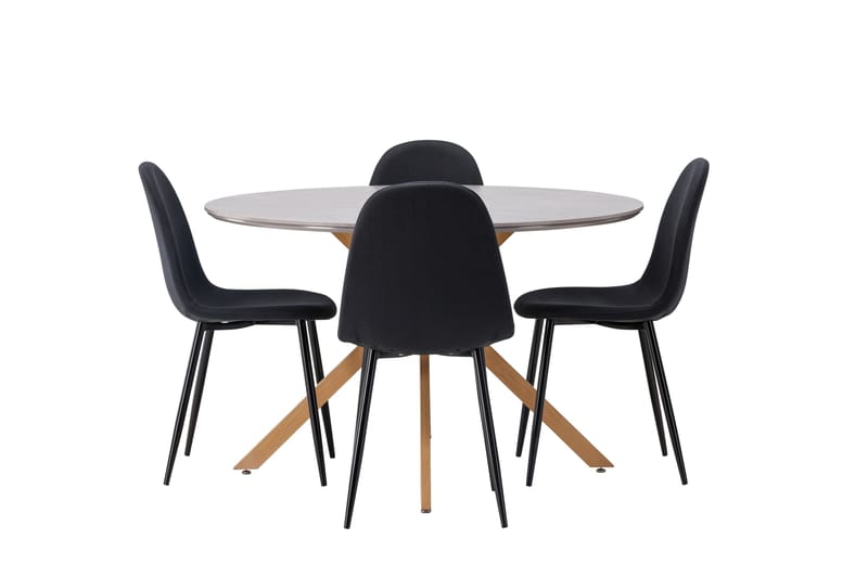 Piazza Matgrupp + 4 stolar Rektangulär - Grå - Möbler - Bord & matgrupper - Matgrupper