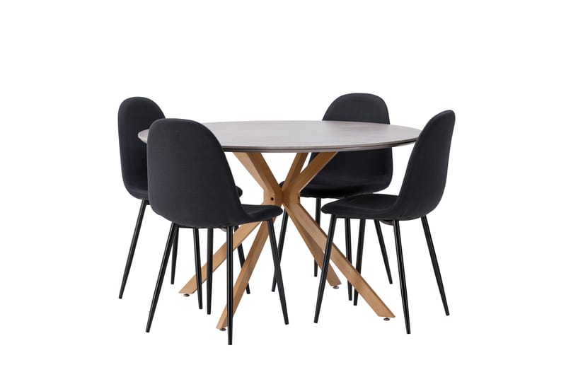 Piazza Matgrupp + 4 stolar Rektangulär - Grå - Möbler - Bord & matgrupper - Matgrupper