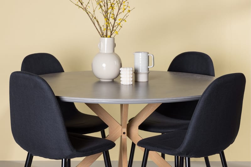 Piazza Matgrupp + 4 stolar Rektangulär - Grå - Möbler - Bord & matgrupper - Matgrupper