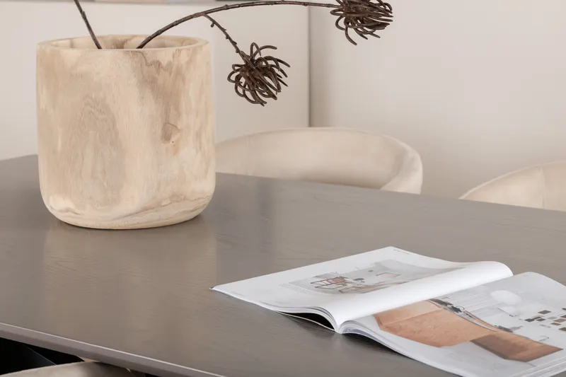 Piazza Matgrupp 180 cm Rektangulär med 6 Berit stolar - Beige - Möbler - Bord & matgrupper - Matgrupper