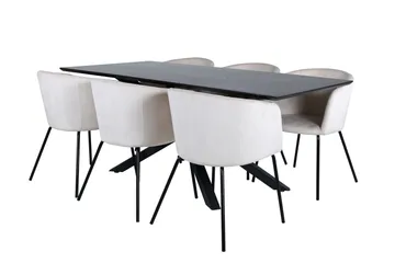 Piazza Matgrupp 180 cm Rektangulär med 6 Berit stolar