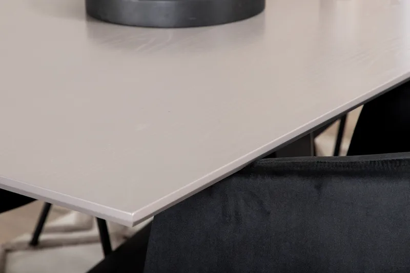 Piazza Matgrupp 180 cm Rektangulär med 6 Berit stolar - Svart - Möbler - Bord & matgrupper - Matgrupper