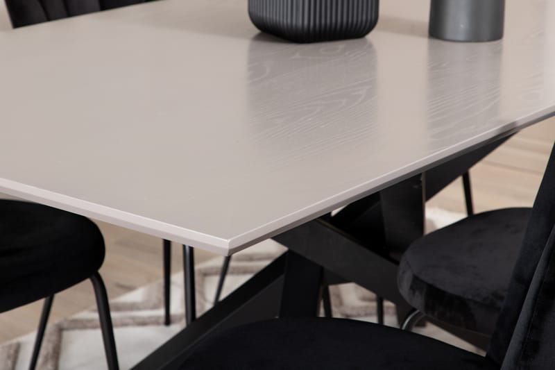 Piazza Matgrupp 180 cm Rektangulär med 6 Limhamn stolar - Svart - Möbler - Bord & matgrupper - Matgrupper