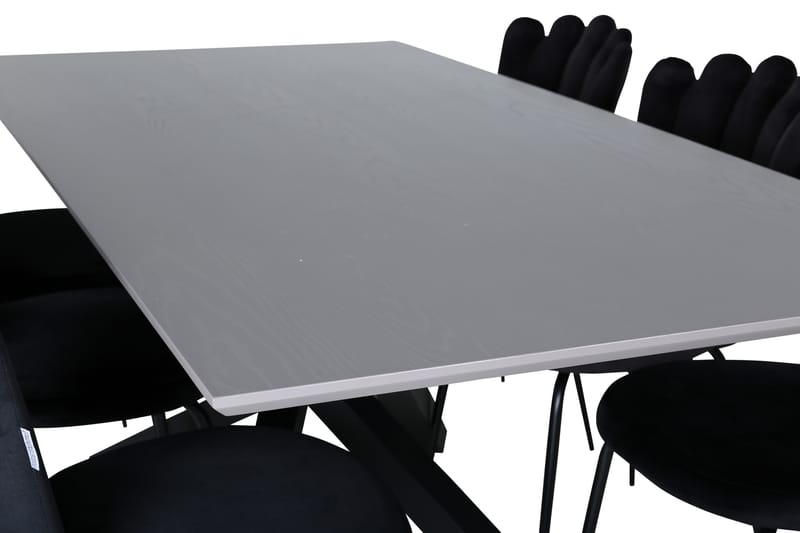 Piazza Matgrupp 180 cm Rektangulär med 6 Limhamn stolar - Svart - Möbler - Bord & matgrupper - Matgrupper