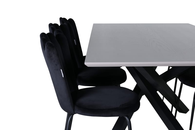 Piazza Matgrupp 180 cm Rektangulär med 6 Limhamn stolar - Svart - Möbler - Bord & matgrupper - Matgrupper
