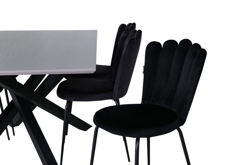 Piazza Matgrupp 180 cm Rektangulär med 6 Limhamn stolar - Svart - Möbler - Bord & matgrupper - Matgrupper