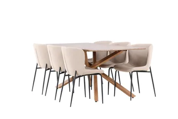 Piazza Matgrupp 180 cm Rektangulär med 6 Modesto stolar