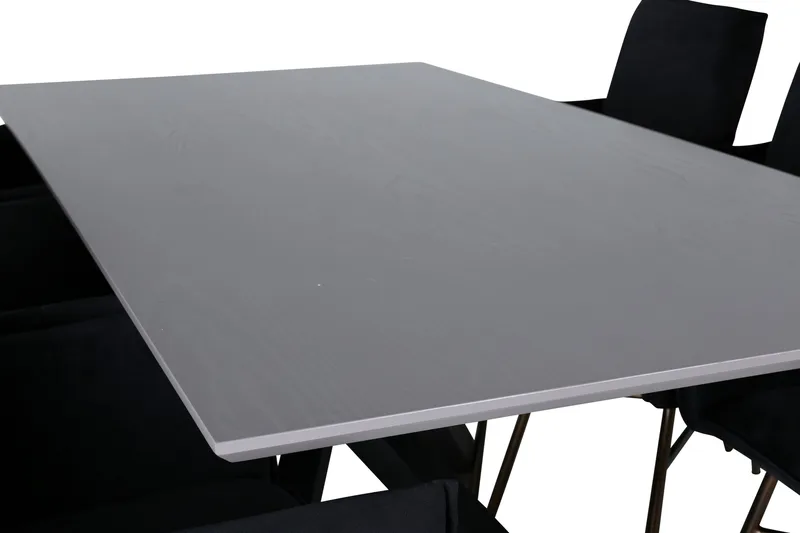 Piazza Matgrupp 180 cm Rektangulär med 6 Petra stolar - Svart - Möbler - Bord & matgrupper - Matgrupper