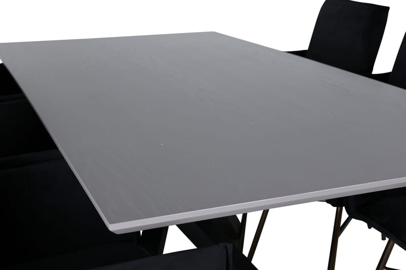 Piazza Matgrupp 180 cm Rektangulär med 6 Petra stolar - Svart - Möbler - Bord & matgrupper - Matgrupper