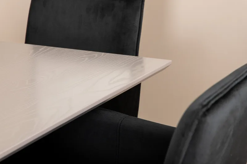 Piazza Matgrupp 180 cm Rektangulär med 6 Petra stolar - Svart - Möbler - Bord & matgrupper - Matgrupper