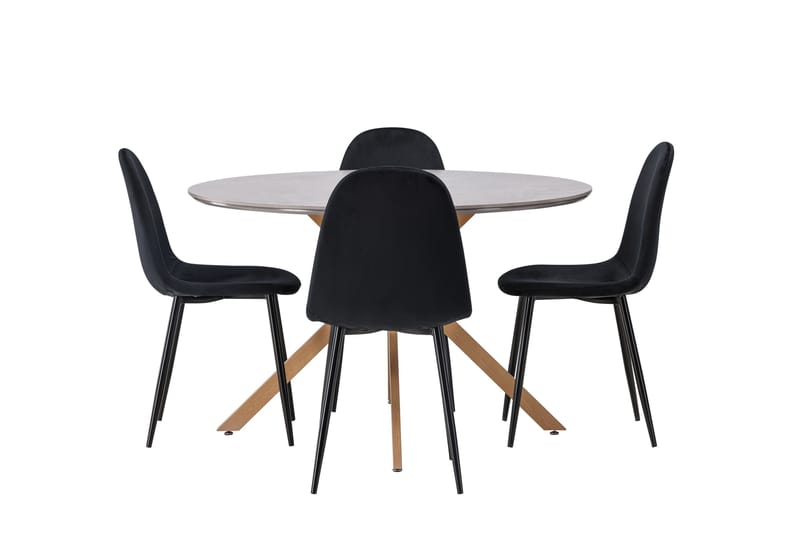 Piazza Matgrupp + 4 stolar, Grå