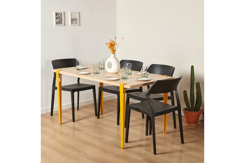 Pineios Matbord 150x75 cm Brun/Gul - Hanah Home - Möbler - Bord & matgrupper - Matbord & köksbord