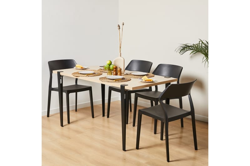 Pineios Matbord 150x75 cm Brun/Svart - Hanah Home - Möbler - Bord & matgrupper - Matbord & köksbord