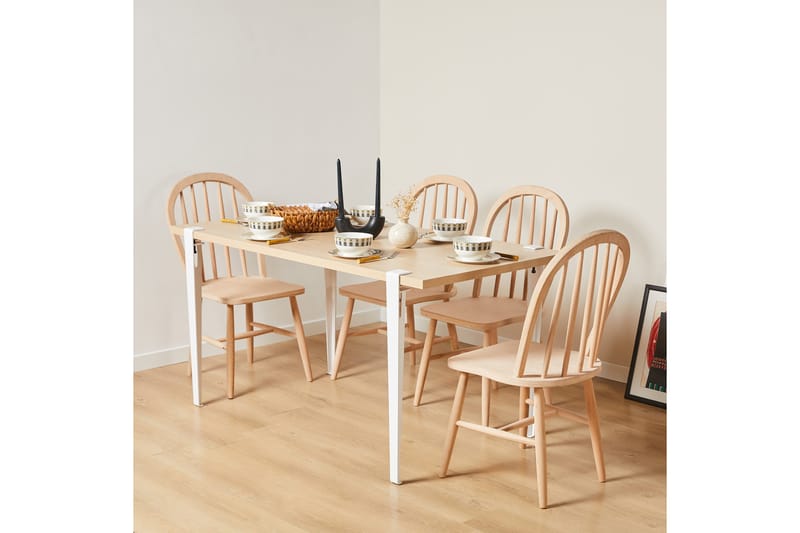 Pineios Matbord 150x75 cm Brun/Vit - Hanah Home - Möbler - Bord & matgrupper - Matbord & köksbord