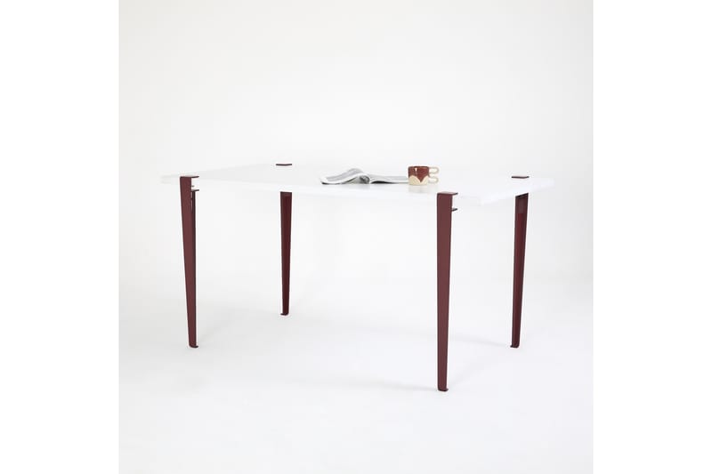 Pineios Matbord 150x75 cm Vit/Röd - Hanah Home - Möbler - Bord & matgrupper - Matbord & köksbord