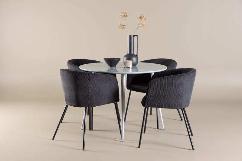 Plaza Matbord 100 cm med 4 Berit Karmstol