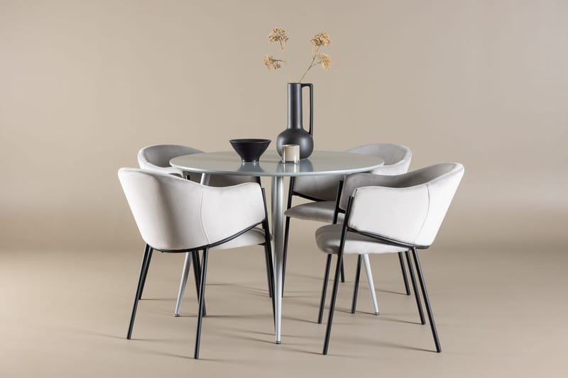 Plaza Matbord 100 cm med 4 Evelina Karmstol