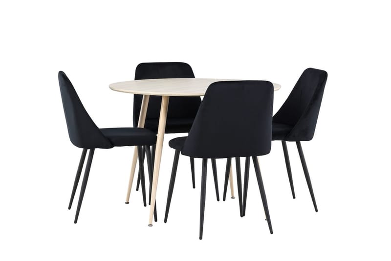 Plaza Matbord 100 cm med 4 Night Matstol