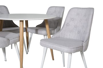 Plaza Matbord 100 cm med 4 Velvet Deluxe Matstol - Möbler - Bord & matgrupper - Matgrupper