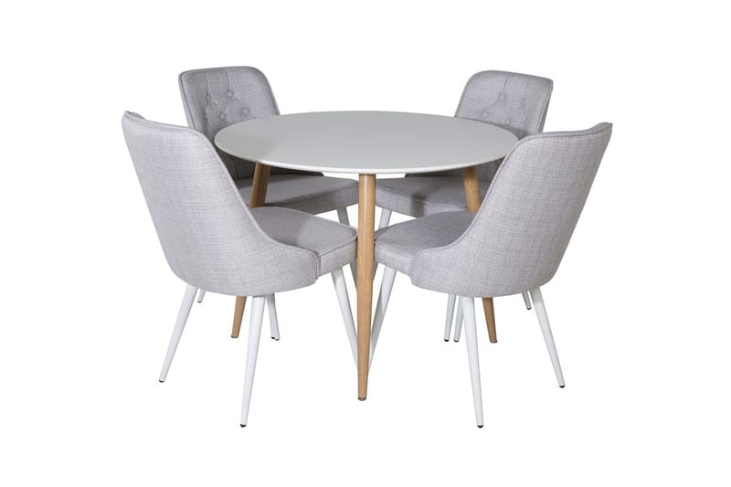 Plaza Matbord 100 cm med 4 Velvet Deluxe Matstol - Möbler - Bord & matgrupper - Matgrupper