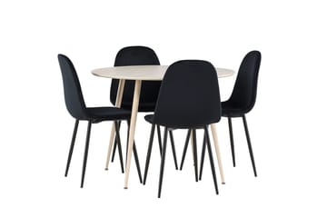 Plaza Matbord 100 cm med 4 Polar Köksstol - Möbler - Bord & matgrupper - Matgrupper
