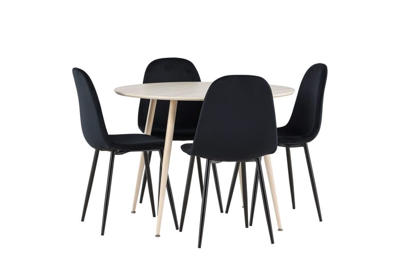 Plaza Matbord 100 cm med 4 Polar Köksstol - Möbler - Bord & matgrupper - Matgrupper