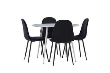 Plaza Matbord 100 cm med 4 Polar Köksstol - Möbler - Bord & matgrupper - Matgrupper