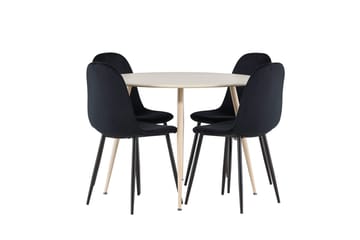 Plaza Matbord 100 cm med 4 Polar Köksstol - Möbler - Bord & matgrupper - Matgrupper