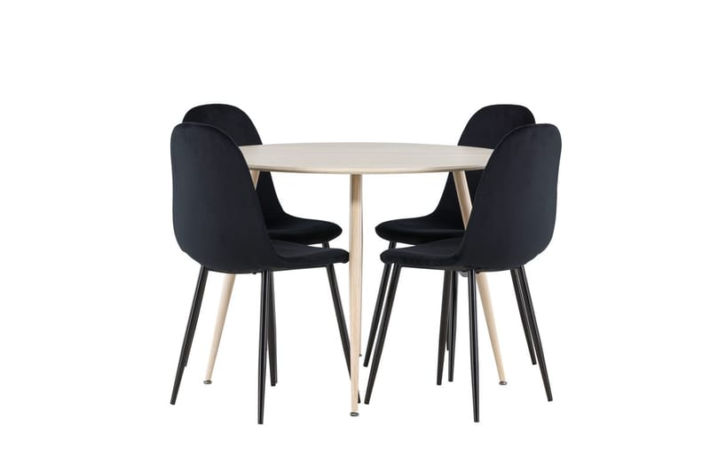 Plaza Matbord 100 cm med 4 Polar Köksstol - Möbler - Bord & matgrupper - Matgrupper