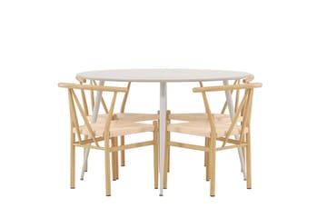 Plaza Matbord 120 cm med 4 Alfons Karmstol - Möbler - Bord & matgrupper - Matgrupper