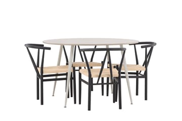 Plaza Matbord 120 cm med 4 Alfons Karmstol - Möbler - Bord & matgrupper - Matgrupper