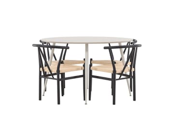 Plaza Matbord 120 cm med 4 Alfons Karmstol - Möbler - Bord & matgrupper - Matgrupper