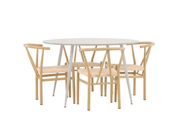 Plaza Matbord 120 cm med 4 Alfons Karmstol - Möbler - Bord & matgrupper - Matgrupper