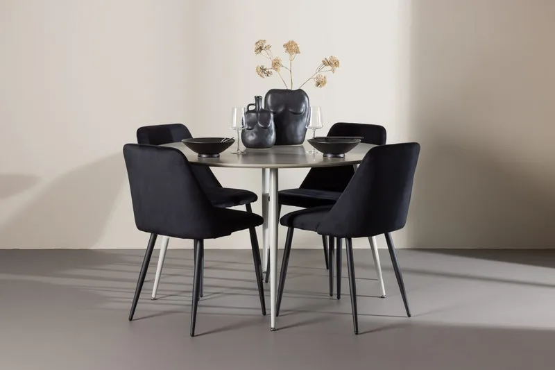 Plaza Matbord 120 cm med 4 Night Matstol