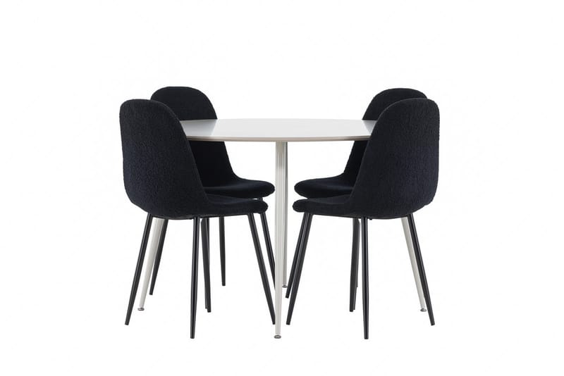 Plaza Matbord 120 cm med 4 Polar Matstol - Möbler - Bord & matgrupper - Matgrupper