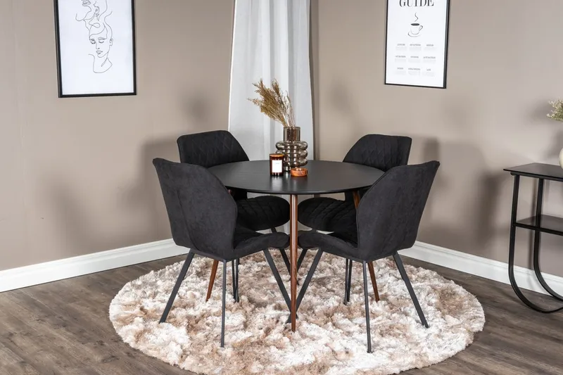 Plaza Matbord Runt med 4 Gemma Matstol