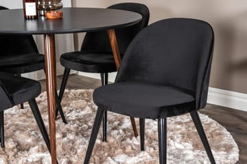 Plaza Matbord Runt med 4 Velvet Köksstol Sammet - Möbler - Bord & matgrupper - Matgrupper