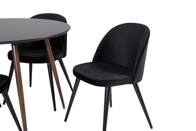 Plaza Matbord Runt med 4 Velvet Köksstol Sammet - Möbler - Bord & matgrupper - Matgrupper