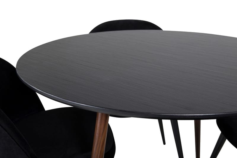 Plaza Matbord Runt med 4 Velvet Köksstol Sammet - Möbler - Bord & matgrupper - Matgrupper